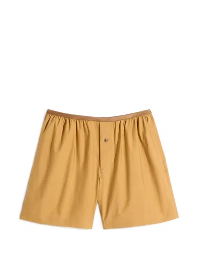 Lemaire High-waisted Boxer Shorts In Yellow