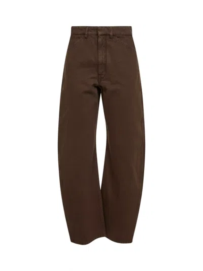 Lemaire High-waisted Curved Jeans In Brown