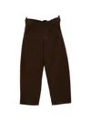 Lemaire 하이 웨이스트 와이드 팬츠 In Brown