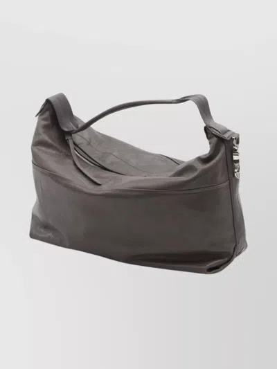 Lemaire Hobo Bag With Metal Carabiner And Canvas In Gold