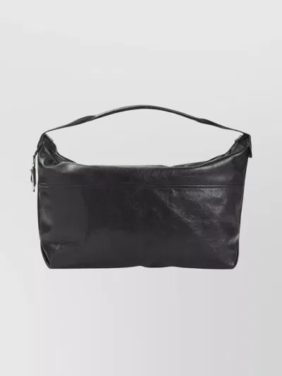 Lemaire Hobo Bag With Metal Hardware And Top Handle In Black