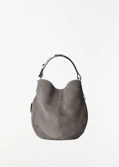 Lemaire Hobo Quiver Leather Bag In Mink