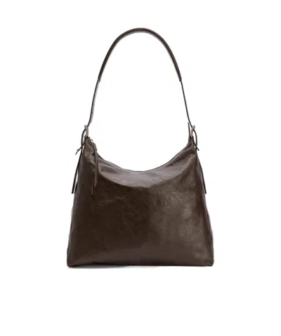 Lemaire Hobo Zippered Shoulder Bag In Black