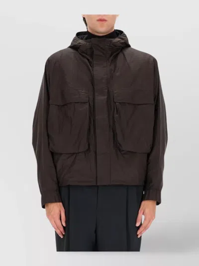 Lemaire Hooded Coat With Long Sleeves And Pockets In Multi