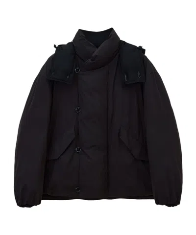 Lemaire Hooded Padded Puffer Jacket In Black