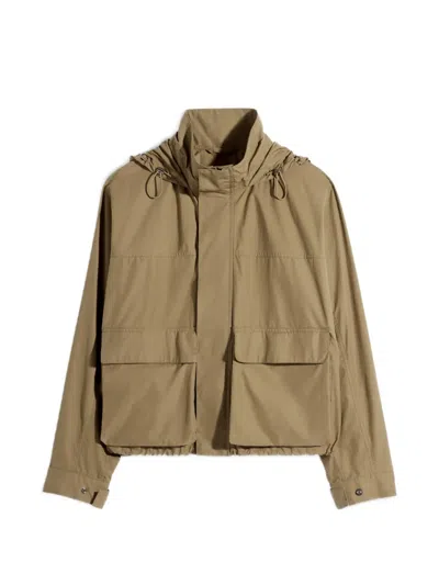Lemaire Short Rain Parka In Ventile Cotton In Brown