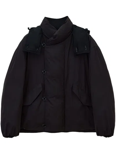 Lemaire Hooded Puffer Jacket In Brown