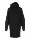 Lemaire Raincoat Jacket With High Neck And Hood In Black
