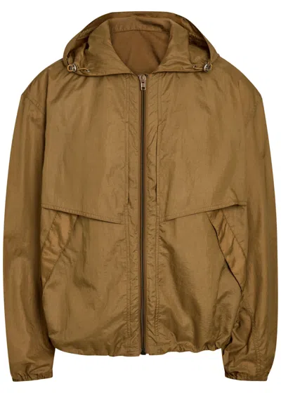 Lemaire Hooded Shell Windbreaker Jacket In Brown
