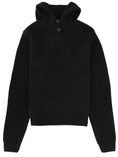 Lemaire Hooded Sweater In Black
