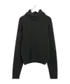 Lemaire Hooded Knit Sweater Featuring Button Detail In Brown