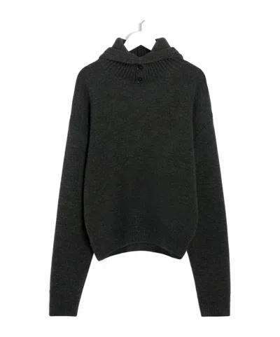 LEMAIRE BUTTONED HOODED SWEATER