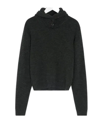LEMAIRE LEMAIRE RIBBED HOODED JUMPER
