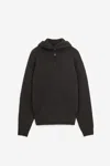 Lemaire Hooded Knit Sweater Featuring Button Detail In Brown