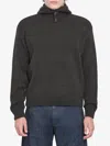 Lemaire Hooded Knit Sweater Featuring Button Detail In Gray