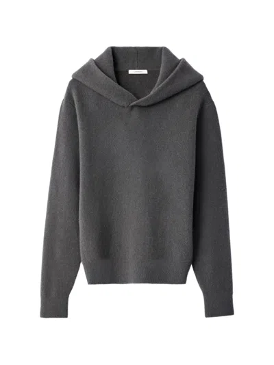 Lemaire Hooded Sweater In Cashmere In Gray