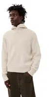 Lemaire Hooded Alpaca And Wool-blend Sweater In White