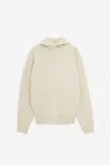 Lemaire Hooded Knitted Sweater Button Detail In Neutral