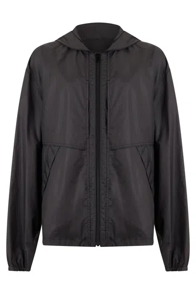 Lemaire Hooded Windbreaker Jacket Mini In Black