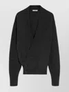 Lemaire Hooded Wrap Cardigan Button Detail In Black