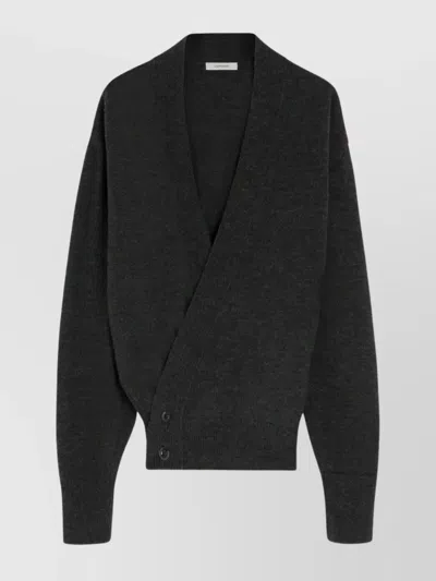 LEMAIRE HOODED WRAP CARDIGAN BUTTON DETAIL
