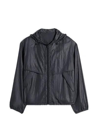 Lemaire Hooded Zip-up Windbreaker In Black