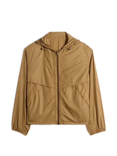 Lemaire Hooded Zip Windbreaker In Brown