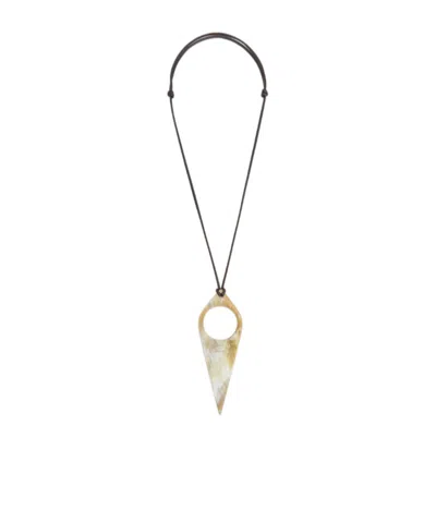 Lemaire Horn Pendant Necklace In Transparent