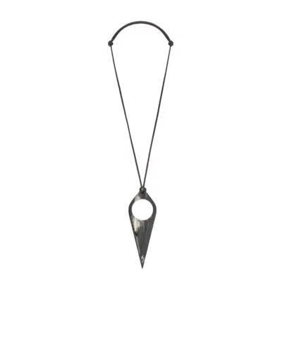 Lemaire Horn Pendant Necklace In Transparent