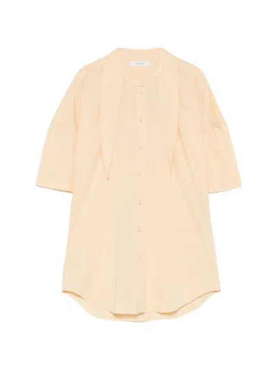 Lemaire Ice Apricot Short Sleeve Scarf Shirt In Pink