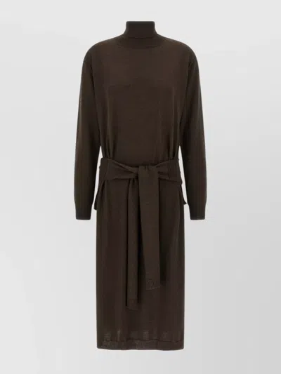 LEMAIRE ILLUSION DRESS WITH HIGH NECKLINE AND TIE