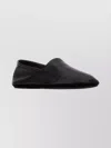 Lemaire Black Leather Indoor Slippers In Black
