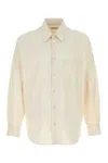Lemaire Ivory Cotton Blend Solid Shirt In Neutral