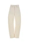 Lemaire Woman Pants Ivory Size 8 Cotton In Neutral
