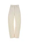 Lemaire Woman Pants Ivory Size 8 Cotton In Neutral