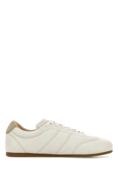 LEMAIRE LEMAIRE IVORY LEATHER SNEAKERS