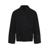 Lemaire Collared Boxy Jacket Front Pockets Stitching In Black