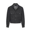 Lemaire Long Sleeve Trucker Jacket With Chest Pockets In Blue