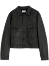 Lemaire Buttoned Trucker Jacket In Br Dark Chocolate
