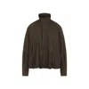 Lemaire Soft Pleated Buttoned Jacket In Brown