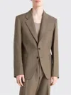 Lemaire Tailored Sb Jacket In Brown