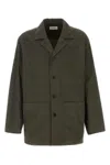 Lemaire Cotton Jacket With Front Pockets And Long Sleeves In Green