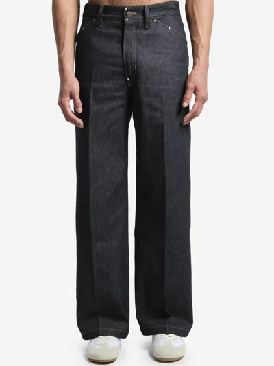 Lemaire Wideleg Jeans With Studs In Gray