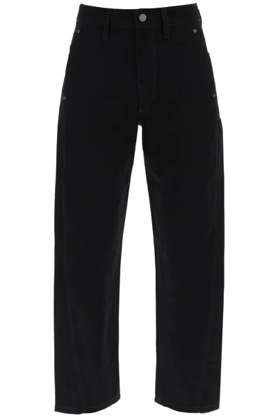 Lemaire Black Twisted Jeans In Nero