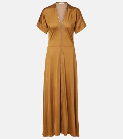 Lemaire Jersey Maxi Dress In Gold