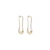 Lemaire Pale Gold Short Drop Earrings In Grey