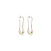 Lemaire Pale Gold Short Drop Earrings In Grey