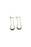 Lemaire Gold Short Drop Earrings In Grey