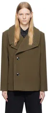 Lemaire Khaki Boxy Jacket In Gr692 Capers Khaki
