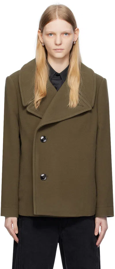 Lemaire Khaki Boxy Jacket In Gr692 Capers Khaki